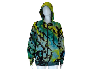 Men's Medium Reversed Tie-dye Zip-up Hoodie