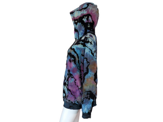 Men's Large Reverse Tie-dye Zip-up Hoodie