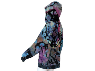 Men's Large Reverse Tie-dye Zip-up Hoodie