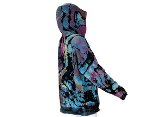 Men's Large Reverse Tie-dye Zip-up Hoodie