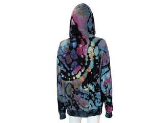 Men's Large Reverse Tie-dye Zip-up Hoodie