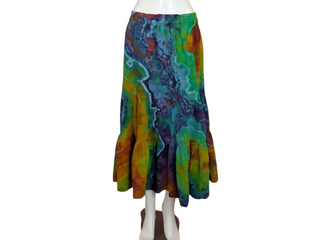 Women's XL Reversed Tie-dye Flowy Skirt