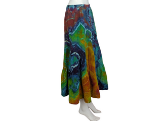 Women's XL Reversed Tie-dye Flowy Skirt