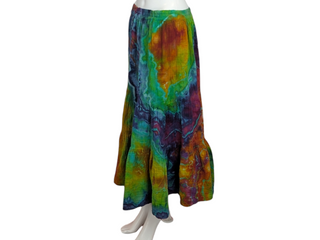 Women's XL Reversed Tie-dye Flowy Skirt