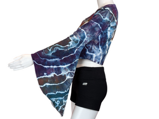 Women's XL Tie-dye Bell Sleeved Crop Top