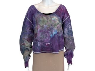 Women's Large Tie-dye Off Shoulder V-neck Top