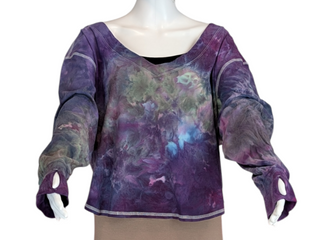 Women's Large Tie-dye Off Shoulder V-neck Top