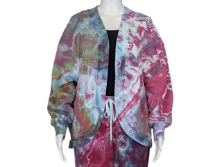 Women's Large Tie-Dye Cardigan Sweatshirt