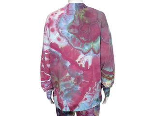 Women's Large Tie-Dye Cardigan Sweatshirt