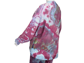 Women's Large Tie-Dye Cardigan Sweatshirt