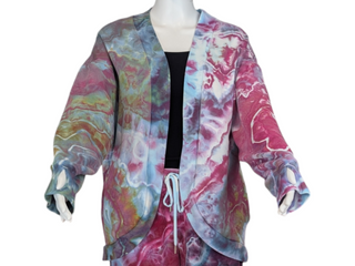 Women's Large Tie-Dye Cardigan Sweatshirt