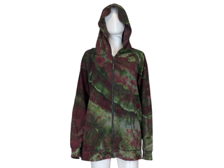 Women's 3XL Reverse Tie-dye Zip-up Hoodie