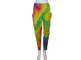 Women's 2XL Rainbow Tie-dye Yoga Pants