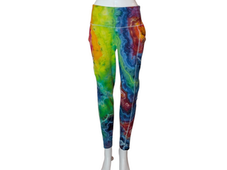 Women's 1X Rainbow Tie-dye Yoga Pants