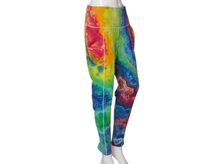 Women's 1X Rainbow Tie-dye Yoga Pants