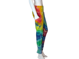 Women's 1X Rainbow Tie-dye Yoga Pants