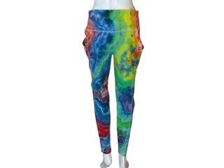 Women's 1X Rainbow Tie-dye Yoga Pants