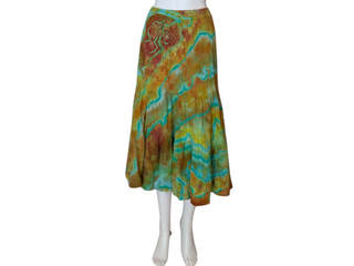 Women's Small Reverse Tie-dye Flowy Skirt