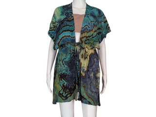 Women's Large/XL Reverse Tie Dye Swim Cover-up