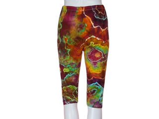 Women's Large Tie-dye Capri Leggings