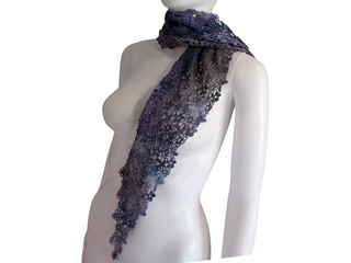 Tie-dye Crocheted Flower Scarf