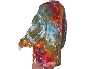 Women's Large Tie-dye Cardigan Sweatshirt