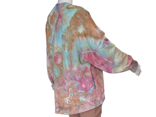 Women's Large Tie-dye Cardigan Sweatshirt