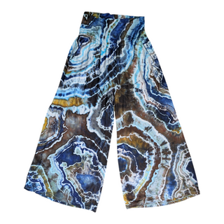 Women's Large Tie-dye Cropped Palazzo Pants with Pockets