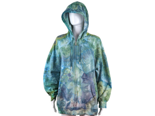 Women's Large Tie-dye Zip Up Hoodie