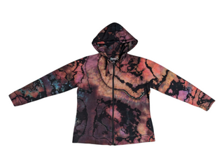 Women's XL Reverse Tie-dye Lightweight Zip Up Hoodie