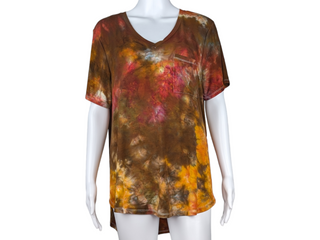 Women's Large Tie-dye V-Neck T-Shirt