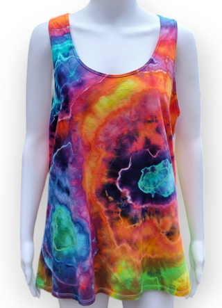 Women's XL Flowy Tie-dye Racerback Tank Top