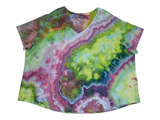 Women's 4XL Tie-dye V-Neck T-Shirt