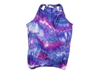 Women's Large Tie-dye Bubble Halter Tank Top