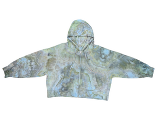 Women's XXL Tie-dye Zip-up Cropped Hoodie