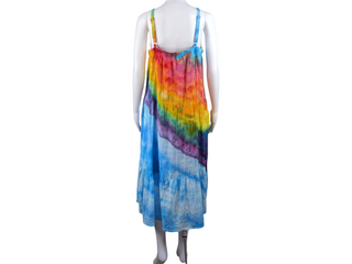 Women's Large Tie-dye Long Flowy Rainbow Dress