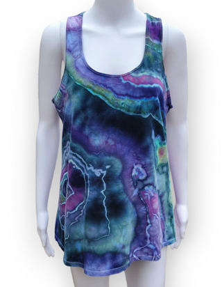 Women's Large Flowy Tie-dye Racerback Tank Top