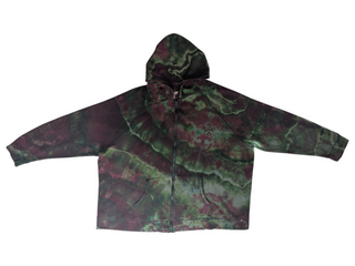 Women's 3XL Reverse Tie-dye Zip-up Hoodie