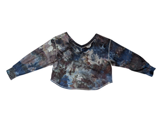 Women's XXL Tie-dye Off Shoulder V-neck Top