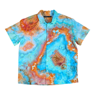 Men's Large Tie-dye Button-Down Shirt