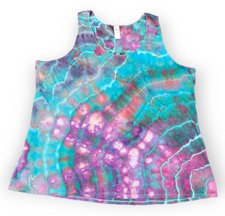 Women's 3XL Tie-dye Flowy Racerback Tank Top