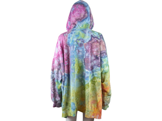 Women's 4X Rainbow Tie-dye Zip Up Hoodie