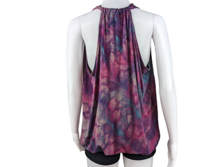 Women's Medium Tie-Dye Bubble Halter Tank Top