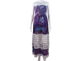 Women's Large Tie-dye Strapless Dress