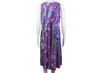 Women's XXL Flowy Tie-dye Sundress with Pockets