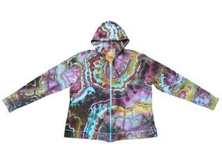 Women's XXL Tie-dye Lightweight Zip-up Hoodie