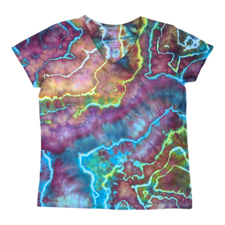 Women's Large Tie-dye V-Neck T-Shirt