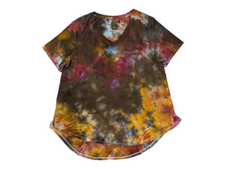 Women's Large Tie-dye V-Neck T-Shirt