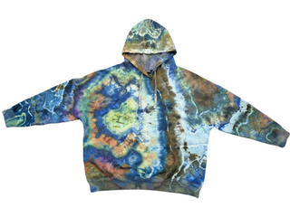 Women's XXL Reverse Tie-dye Buffalo Pullover Hoodie
