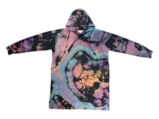 Women's XL Reverse Tie-dye Hooded Sweatshirt Dress